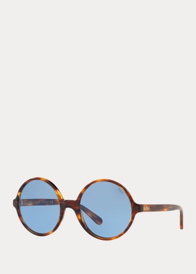 Gafas De Sol Polo Ralph Lauren Mujer Azules / Leopardo - Oversize Round - CBGQH2476